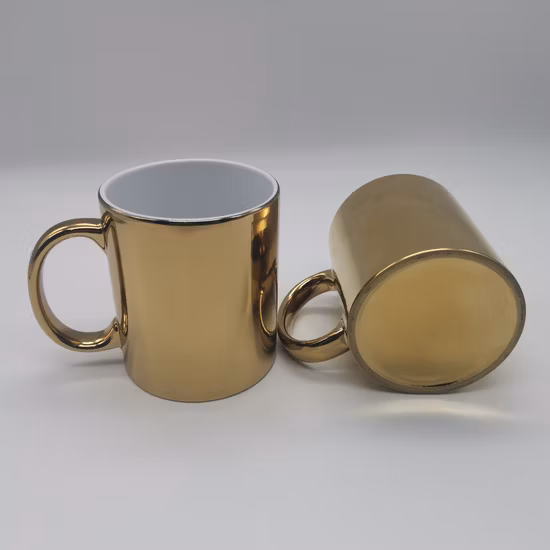 High Quality Porcelain Drinkware China Wholesale Custom Decal Print Alphabet Kids White Coffee Milk Cup Gold Handle Mug